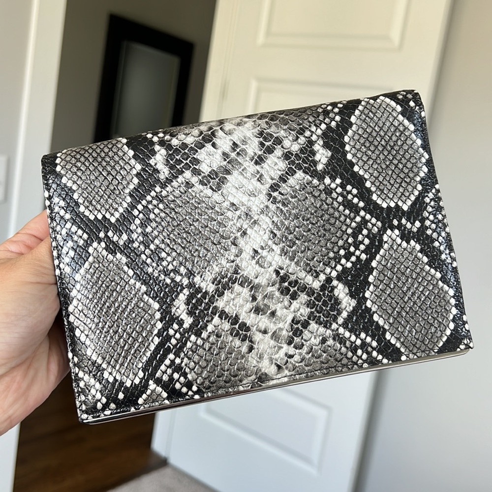 14th & Union Snake Skin Clutch with Crossbody Chain Brand New with Tags